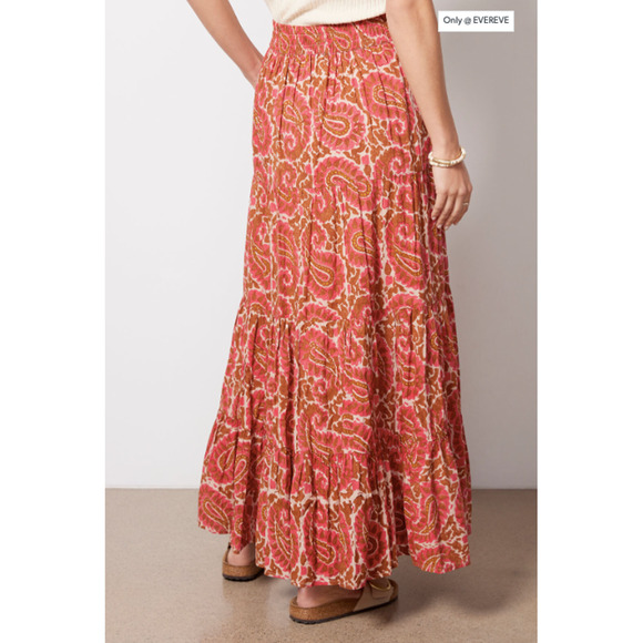 CLEOBELLA x Evereve NWT Jacinta Pink Brown Maxi Skirt with Pockets // M - Picture 3 of 14
